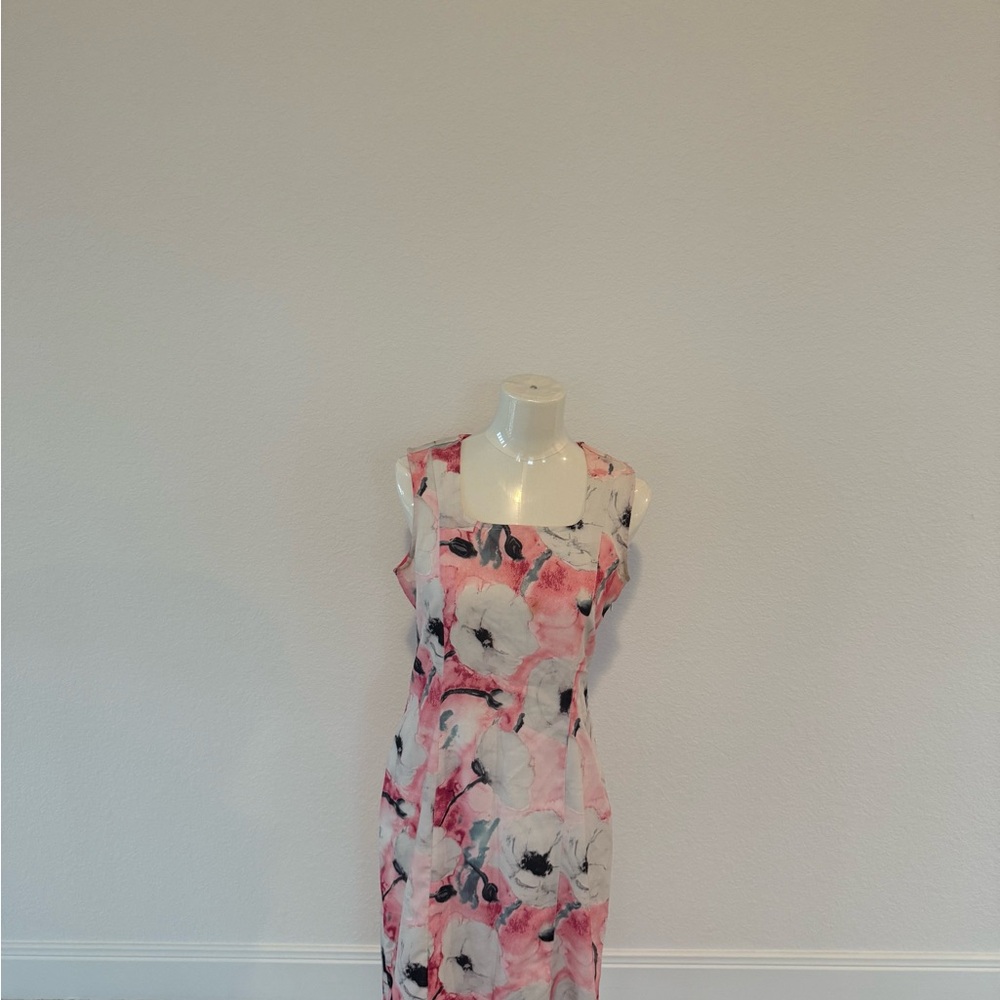 Floral Pink and White Dress